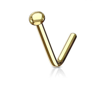 Neusstud Sterling Zilveren met rond gekleurd bolletje goud (1.5mm-2mm)