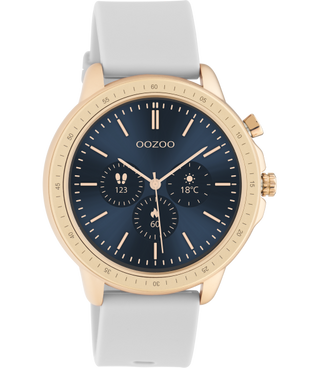 OOZOO Smartwatches – Unisex – Smartwatch mit weißem Display – Steingrau Q00323 (45 mm)