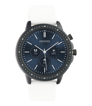 OOZOO Smartwatches – Unisex – Smartwatch mit weißem Display – Weiß/Schwarz Q00327 (45 mm)