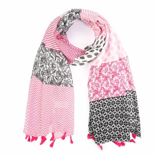 Koop fuchsia Bijoutheek Scarf (Fashion) Different Patterns (90 x 180cm)