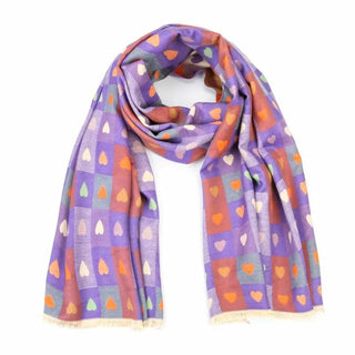 Bijoutheek Scarf (Fashion) cubes hearts (80x180cm)