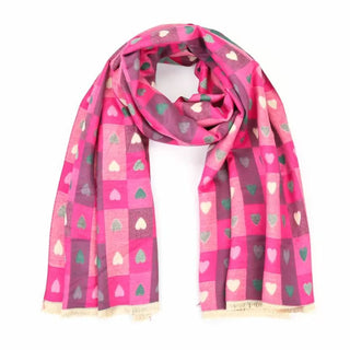 Bijoutheek Scarf (Fashion) cubes hearts (80x180cm)
