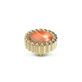 Koop orange Melano Vivid Meddy Bali Gemstone (12MM)
