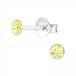 Silberner Ohrstecker, Jonquil Swarovski-Kristall (6–8 mm)