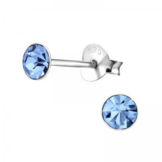 Silberner Ohrstecker, Light Sapphire Swarovski-Kristall (5 mm)