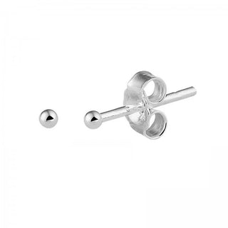 Silberne runde Ohrstecker, Silber (2-8MM)