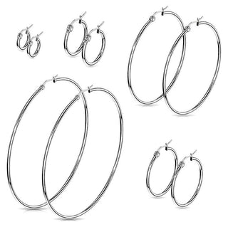 Sterling zilveren oorringen breedte 20mm (LENGTE 20-60MM)