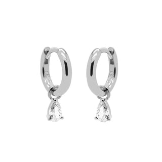 Kaufen weiss Karma Ohrringe hängender Tropfen Silber