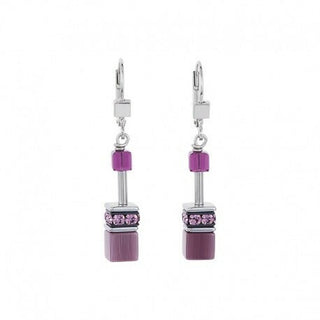 Coeur de Lion sieraad Geocube Oorbel purple