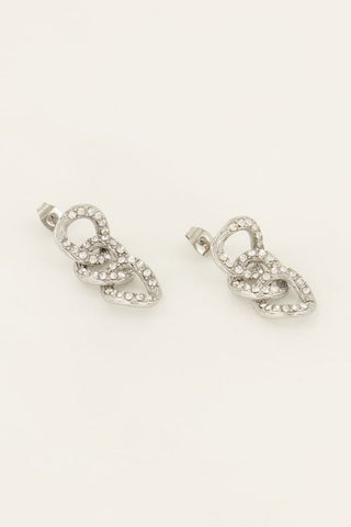 My Jewelery Earrings with flat links & rhinestones