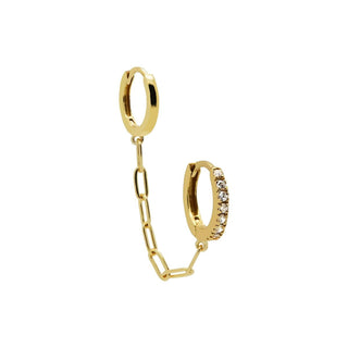 Karma-Ohrringe mit doppelter Creolenkette