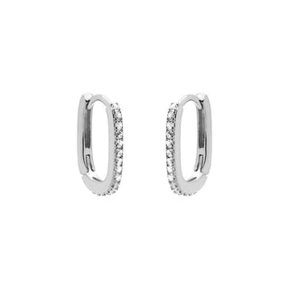 Karma Ohrringe Creolen oval silber