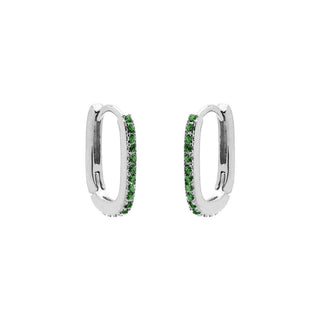 Karma Ohrringe Creolen oval silber