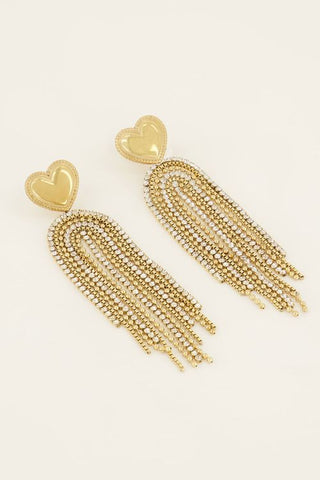 My Jewelery Heart earrings with rhinestone tassels