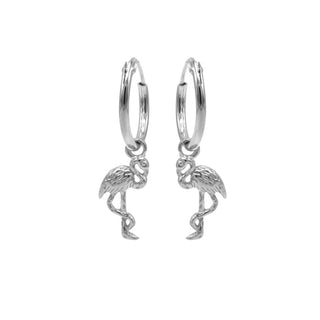 Kopen zilver Karma symbols oorbel flamingo