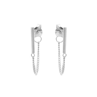 Koop silver Karma earring Chain Tubes Round