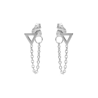 Karma earring Chain Open Triangle