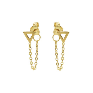 Karma earring Chain Open Triangle