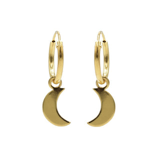 Kopen goud Karma symbols oorbel moon