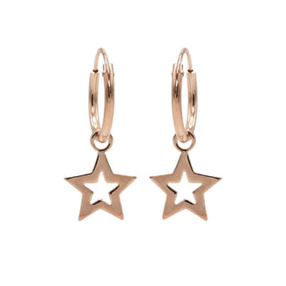 Kopen rose Karma symbols oorbel open star