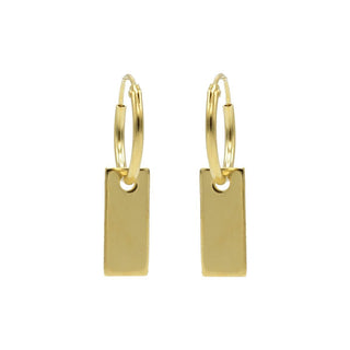 Kopen goud Karma Symbols oorbel Rectangle
