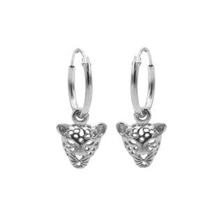 Kopen zilver Karma symbols oorbel leopard