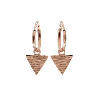 Kopen rose Karma symbols oorbel triangle wood