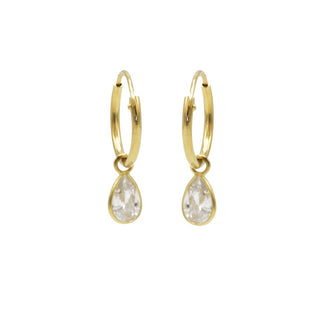 Karma symbols oorbel drop crystal goud