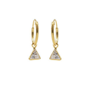 Kopen goud Karma symbols oorbel zirconia triangle