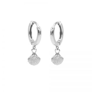 Kopen zilver Karma hinged hoops symbool shell