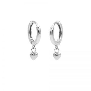 Kopen zilver Karma hinged hoops symbool heart 2