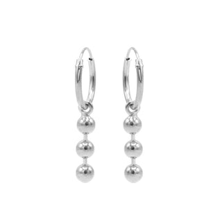 Kopen zilver Karma Symbols oorbel Triple Chain Ball