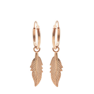 Kopen rose Karma Symbols oorbel feather
