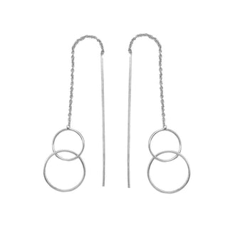 Kopen zilver Karma oorbel pull through triple circle