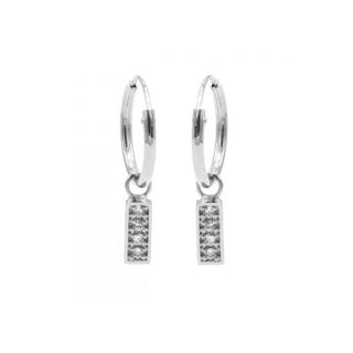 Karma creool symbool zirkonia rectangle zilver