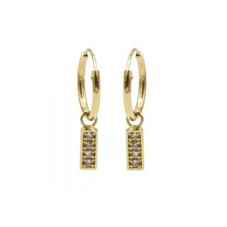 Karma creool symbool zirkonia rectangle goud