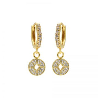Karma creool symbool zirkonia disc morning star goud M2957