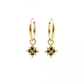 Kopen goud Karma Symbols oorbel Black Zirconia Morningstar