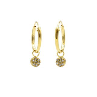 Kopen goud Karma Symbols oorbel Zirconia Mini Disc