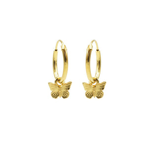 Kopen goud Karma symbols oorbel butterfly goud