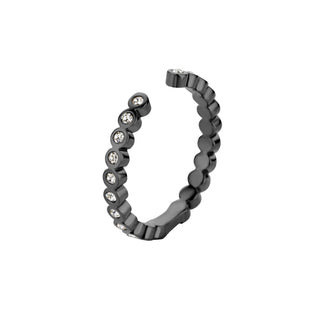 Melano Twisted ring Tina CZ Zwart (50-60MM)