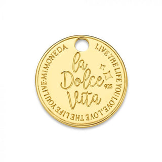 Kopen goud Mi Moneda-MMM DOLCE VITA DELUXE TAG ROUND 15MM 925 SILVER SWAROVSKI CRYSTALS