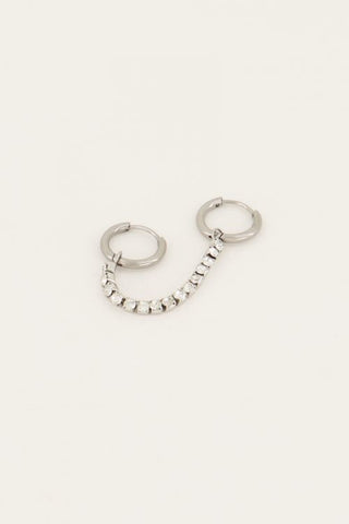 Koop silver My Jewelery MOOD earring with transparent stones