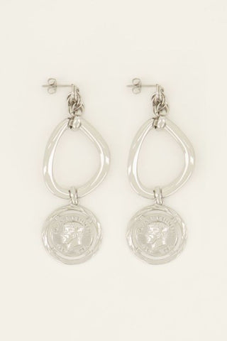 Kopen zilver My Jewellery Bold Spirit oorhangers met munt