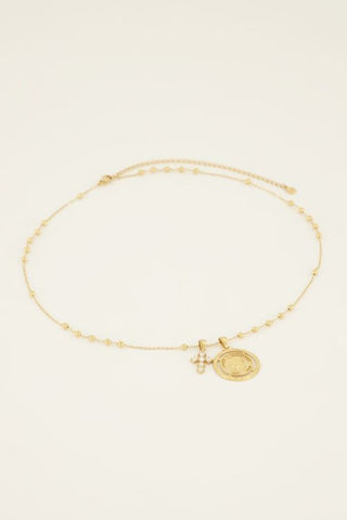 Kopen goud My Jewellery Bold Spirit ketting met munt & kruis