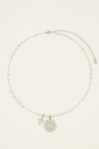 Kopen zilver My Jewellery Bold Spirit ketting met munt & kruis