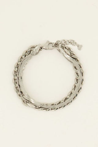 My Jewellery Driedubbele armband met grove & subtiele schakels