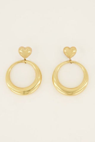 My Jewelery Round statement earrings with heart