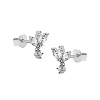 karma Oorknoppen symbol triple flower zirkonia