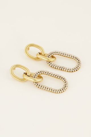 My Jewelery Earrings with links & rhinestones
